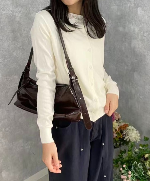 mebole(メボレ)の「ショートニットカーディガン(カーディガン/ボレロ・レディース・ブラック/アイボリー/レッド/ブルー/グレー・FREE)」の10枚目の写真