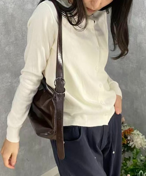 mebole(メボレ)の「ショートニットカーディガン(カーディガン/ボレロ・レディース・ブラック/アイボリー/レッド/ブルー/グレー・FREE)」の11枚目の写真