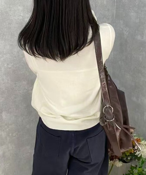 mebole(メボレ)の「ショートニットカーディガン(カーディガン/ボレロ・レディース・ブラック/アイボリー/レッド/ブルー/グレー・FREE)」の14枚目の写真