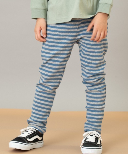 and D. petit main（アンドディープティマイン）の「【365D.】防汚フライスボーダーレギンス（その他パンツ・キッズ・サックスブルー/ブラック/サーモンピンク/グレー/ラベンダー・100cm/120cm/110cm/90cm/130cm/140cm）」の3枚目の写真