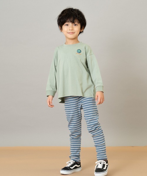 and D. petit main（アンドディープティマイン）の「【365D.】防汚フライスボーダーレギンス（その他パンツ・キッズ・サックスブルー/ブラック/サーモンピンク/グレー/ラベンダー・100cm/120cm/110cm/90cm/130cm/140cm）」の6枚目の写真