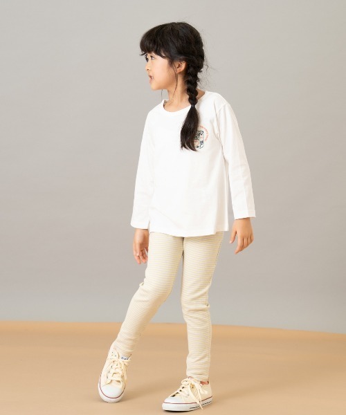 and D. petit main（アンドディープティマイン）の「【365D.】防汚フライスボーダーレギンス（その他パンツ・キッズ・サックスブルー/ブラック/サーモンピンク/グレー/ラベンダー・100cm/120cm/110cm/90cm/130cm/140cm）」の8枚目の写真