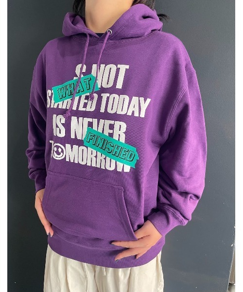 WORLD WIDE LOVE!(ワールドワイドラブ)の「WHAT フーディー(パーカー・レディース・ブラック/パープル/トップグレー・1)」の17枚目の写真