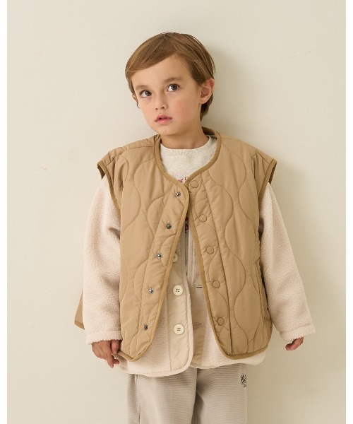 ☆ 新品 TW つぐみ2021 ナイロンキルティングベスト ベージュ セール】【組み合わせ自由シリーズ】キルティングベスト（ベスト）｜b