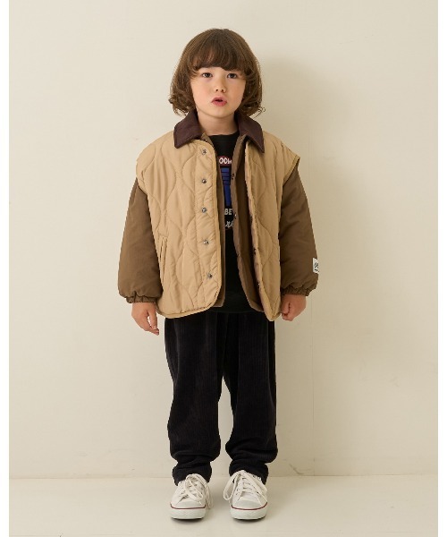 b・ROOM（ビールーム）の「【組み合わせ自由シリーズ】キルティングベスト（ベスト・キッズ・ベージュ/カーキ/ブラック/アイボリー・SMALL/MEDIUM/LARGE）」の13枚目の写真