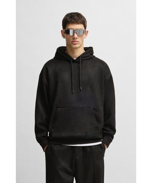 BOSS ロゴ パーカー ブラック Sサイズ HUGO BOSS BOSS（HUGO BOSS） パーカー オーガニックコットン コントラスト