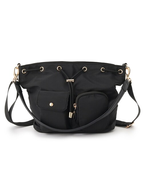 SHOO・LA・RUE(シューラルー)の「【撥水】2WAY巾着ショルダーバッグ(ショルダーバッグ・レディース・ダークグレー/ブラウン系/ブラック・00)」の10枚目の写真