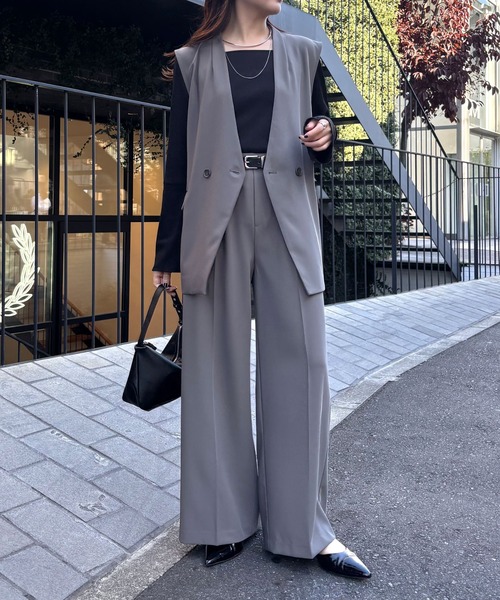 COLLAGE GALLARDAGALANTE（コラージュガリャルダガランテ）の「イージーセットアップ/2点セットアイテム/セレモニー対応/WEB限定（セットアップ・レディース・ブラック/ベージュ/グレー・FREE）」の3枚目の写真