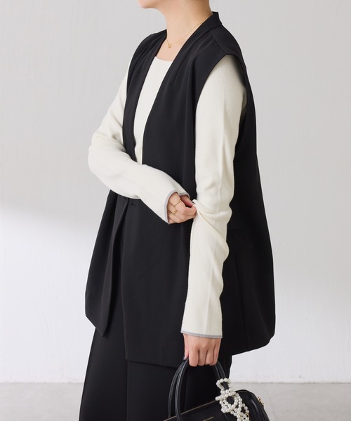 COLLAGE GALLARDAGALANTE（コラージュガリャルダガランテ）の「イージーセットアップ/2点セットアイテム/セレモニー対応/WEB限定（セットアップ・レディース・ブラック/ベージュ/グレー・FREE）」の5枚目の写真