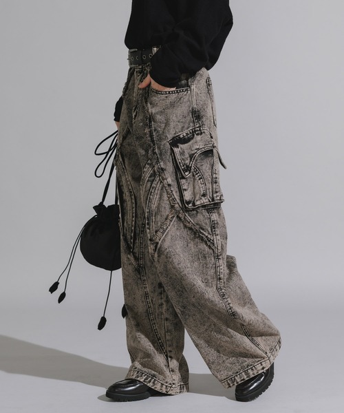 Chick（チック）の「Wide Silhouette Baggy Cargo Pants / ワイドシルエット バギーカーゴパンツ（カーゴパンツ・レディース・ブラック/ダークグレー・FREE）」の18枚目の写真