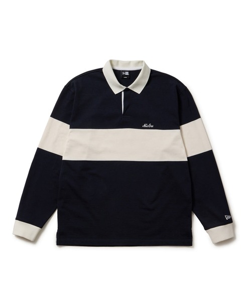 NEW ERA(ニューエラ)の「NEW ERA GOLF/ニューエラゴルフ 長袖 ラグビーシャツ ボーダー ポロシャツ 14669854/14669855/14669856(ポロシャツ・メンズ・マルチ/ネイビー/ブラック・XL/L/M/2XL)」の3枚目の写真