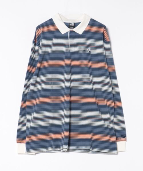 NEW ERA(ニューエラ)の「NEW ERA GOLF/ニューエラゴルフ 長袖 ラグビーシャツ ボーダー ポロシャツ 14669854/14669855/14669856(ポロシャツ・メンズ・マルチ/ネイビー/ブラック・XL/L/M/2XL)」の9枚目の写真
