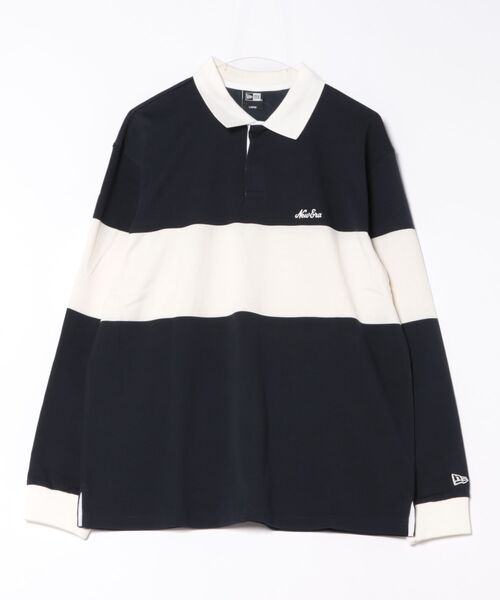 NEW ERA(ニューエラ)の「NEW ERA GOLF/ニューエラゴルフ 長袖 ラグビーシャツ ボーダー ポロシャツ 14669854/14669855/14669856(ポロシャツ・メンズ・マルチ/ネイビー/ブラック・XL/L/M/2XL)」の10枚目の写真