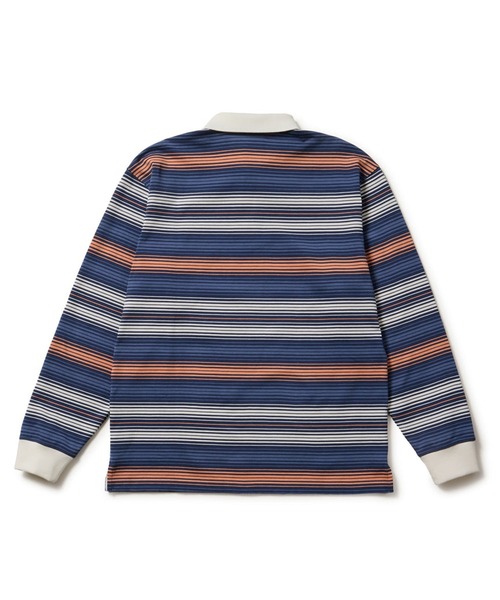 NEW ERA(ニューエラ)の「NEW ERA GOLF/ニューエラゴルフ 長袖 ラグビーシャツ ボーダー ポロシャツ 14669854/14669855/14669856(ポロシャツ・メンズ・マルチ/ネイビー/ブラック・XL/L/M/2XL)」の5枚目の写真