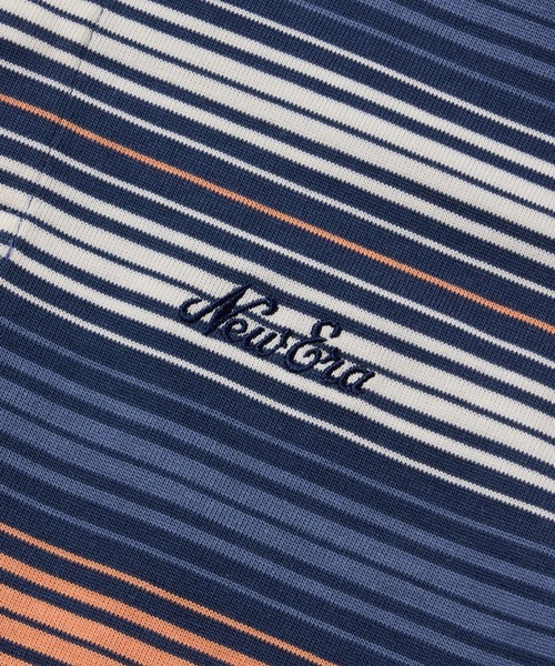 NEW ERA(ニューエラ)の「NEW ERA GOLF/ニューエラゴルフ 長袖 ラグビーシャツ ボーダー ポロシャツ 14669854/14669855/14669856(ポロシャツ・メンズ・マルチ/ネイビー/ブラック・XL/L/M/2XL)」の12枚目の写真