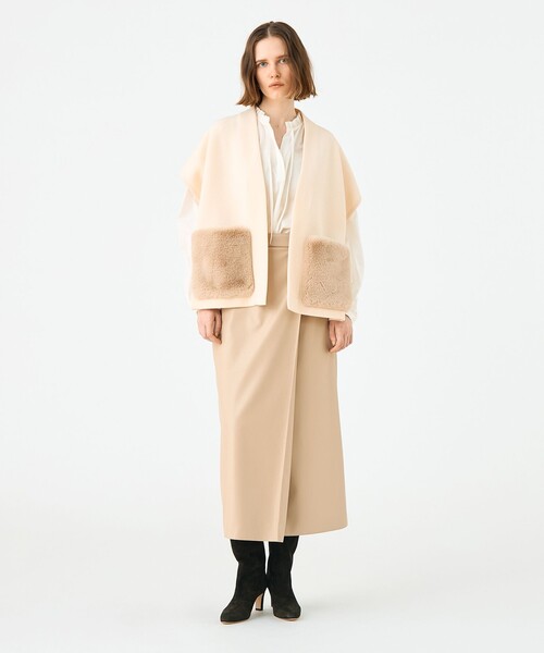 ウールポリエステルミラノリブ ショートスリーブカーディガン