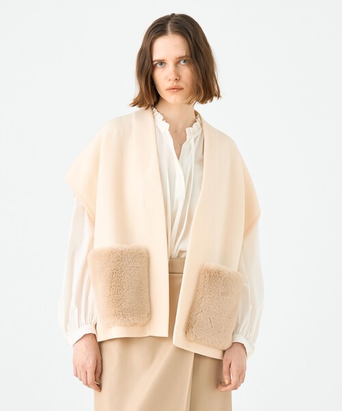 ウールポリエステルミラノリブ ショートスリーブカーディガン