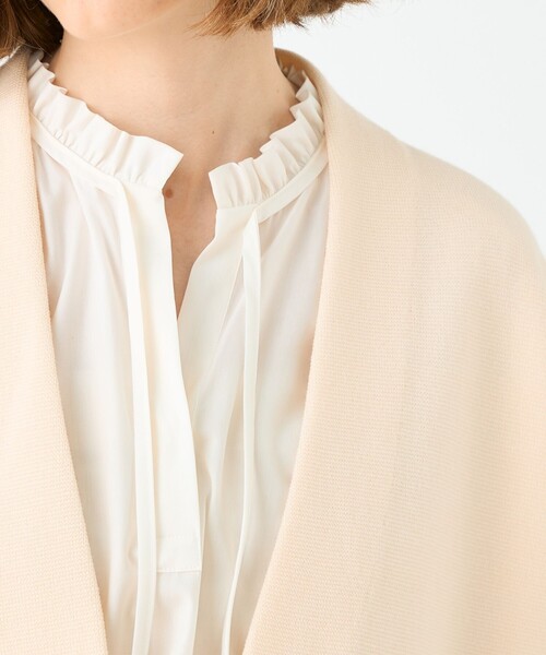 25AW 1回着用 ウールポリエステルミラノリブ ショートスリーブカーディガン ウールポリエステルミラノリブ ショートスリーブカーディガン | maison