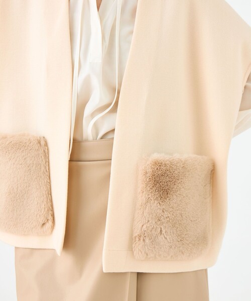 セール】ウールポリエステルミラノリブ ショートスリーブカーディガン