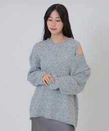 layered pattern knit set