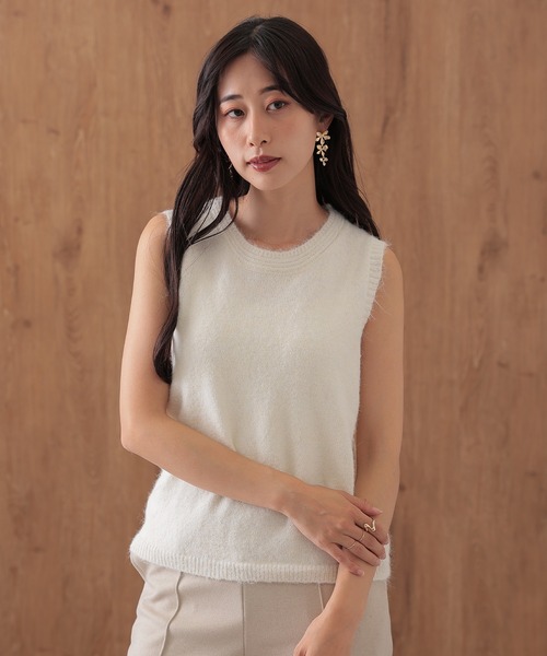 SUWDEE(スーディー)の「layered pattern knit set(ニット/セーター・レディース・アイボリー/グレー・FREE)」の5枚目の写真