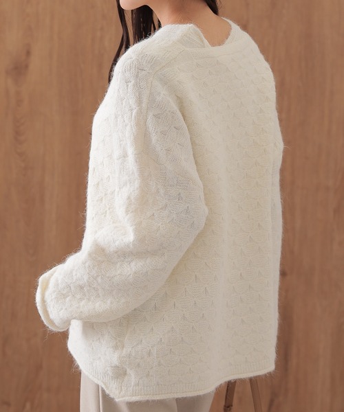 SUWDEE(スーディー)の「layered pattern knit set(ニット/セーター・レディース・アイボリー/グレー・FREE)」の7枚目の写真