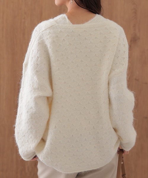 SUWDEE(スーディー)の「layered pattern knit set(ニット/セーター・レディース・アイボリー/グレー・FREE)」の8枚目の写真