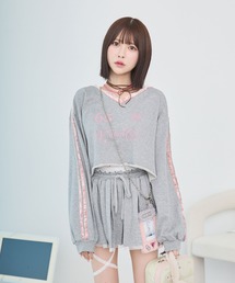 rumnel:（ルムネル）の「【セットアップ可能】ベロアコンビVネックスウェット / velour combo v-neck sweatshirt（スウェット）」