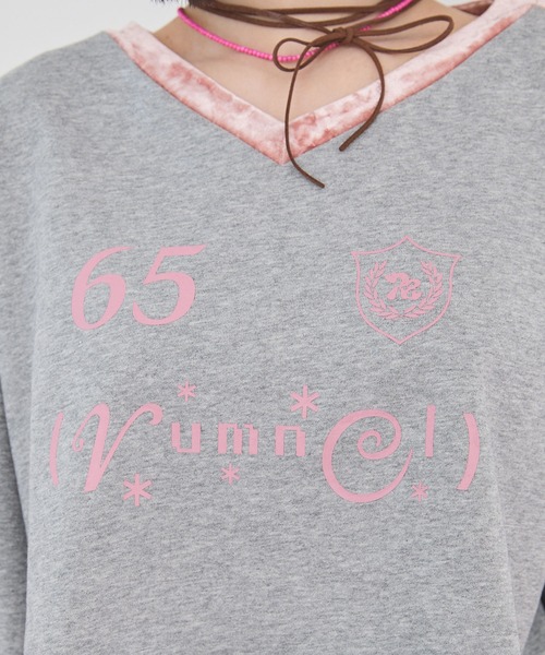 rumnel:(ルムネル)の「【セットアップ可能】ベロアコンビVネックスウェット / velour combo v-neck sweatshirt(スウェット・レディース・グレー/ライトブルー・FREE)」の8枚目の写真