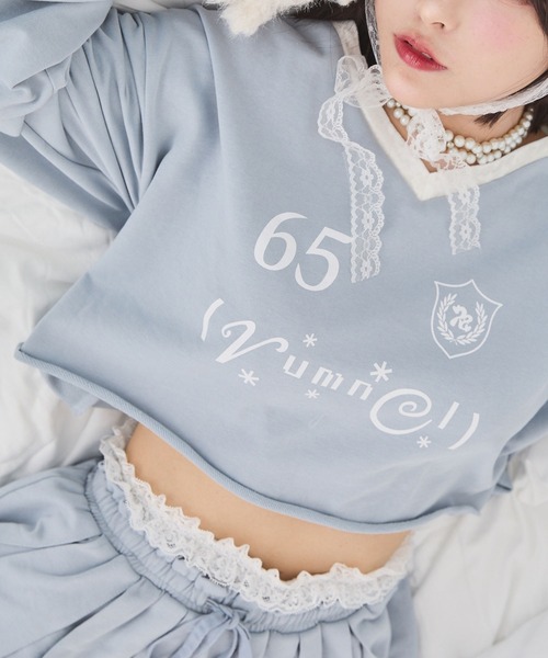 rumnel:(ルムネル)の「【セットアップ可能】ベロアコンビVネックスウェット / velour combo v-neck sweatshirt(スウェット・レディース・グレー/ライトブルー・FREE)」の20枚目の写真