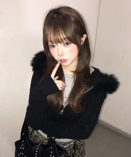 goa fox fur long sleeve ゴア ニット 00's y2k OG CROPPED FUR ZIP HOODIE -BLACK- (LADIES) | WALKIN STORE WEB SHOP