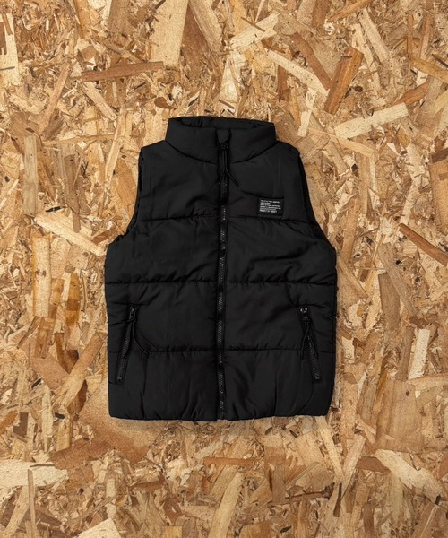 セール】スタンドカラー フェイクダウン ベスト（ダウンベスト