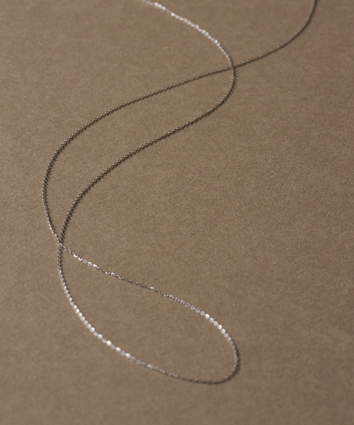 WEB限定》シャインカットアズキチェーンネックレス 50cm WG K10