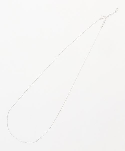 WEB限定》シャインカットアズキチェーンネックレス 50cm WG K10