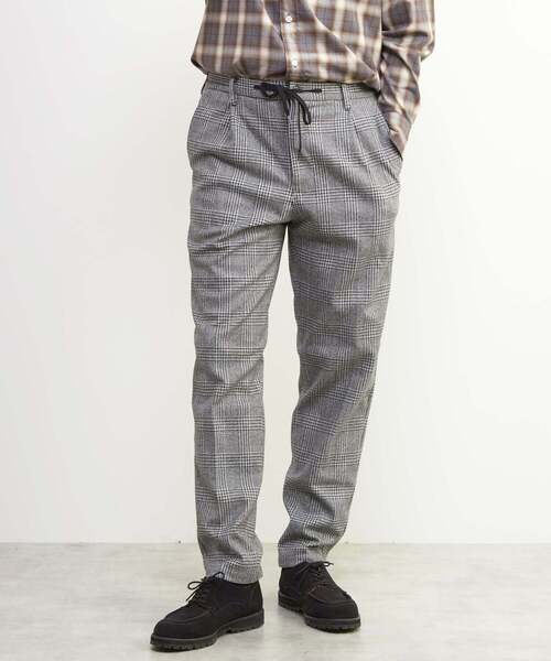 MEN'S MELROSE(メンズメルローズ)の「ツィーディージャージコンフォートパンツ(セットアップ可)(スラックス・メンズ・チャコールグレー/グレー・3/4/2)」の2枚目の写真