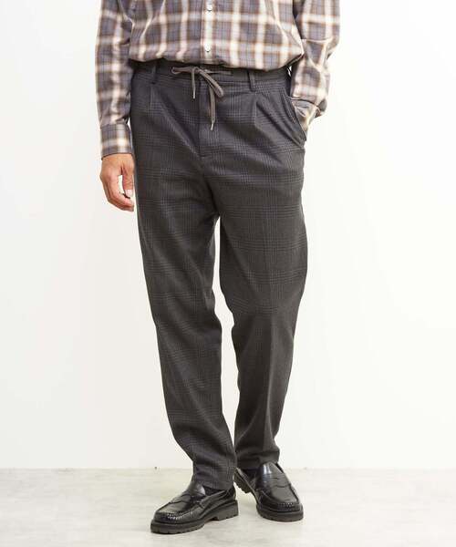 MEN'S MELROSE(メンズメルローズ)の「ツィーディージャージコンフォートパンツ(セットアップ可)(スラックス・メンズ・チャコールグレー/グレー・3/4/2)」の1枚目の写真