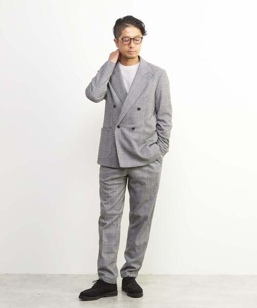 MEN'S MELROSE(メンズメルローズ)の「ツィーディージャージコンフォートパンツ(セットアップ可)(スラックス・メンズ・チャコールグレー/グレー・3/4/2)」の8枚目の写真