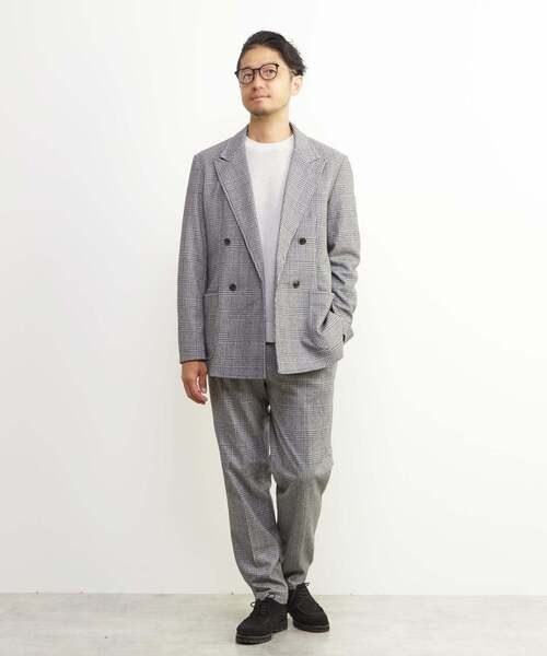 MEN'S MELROSE(メンズメルローズ)の「ツィーディージャージコンフォートパンツ(セットアップ可)(スラックス・メンズ・チャコールグレー/グレー・3/4/2)」の7枚目の写真