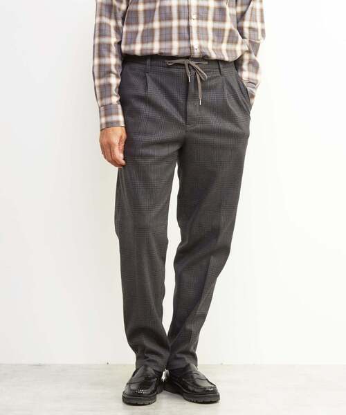 MEN'S MELROSE(メンズメルローズ)の「ツィーディージャージコンフォートパンツ(セットアップ可)(スラックス・メンズ・チャコールグレー/グレー・3/4/2)」の6枚目の写真