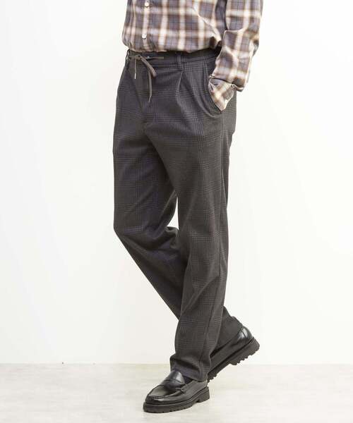 MEN'S MELROSE(メンズメルローズ)の「ツィーディージャージコンフォートパンツ(セットアップ可)(スラックス・メンズ・チャコールグレー/グレー・3/4/2)」の5枚目の写真