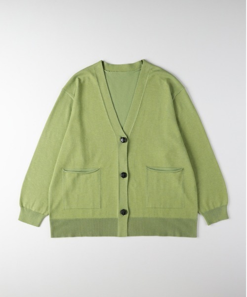 Right-on（ライトオン）の「【HONEYSUCKLE ROSE】Ｖネックニットカーディガン（シンプル /上品/リラックスシルエット/軽やか/通気性抜群）（カーディガン/ボレロ・レディース・ライトベージュ/ブラック/ブラウン/グリーン・M/L/S）」の10枚目の写真