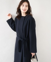 OFUON(オフオン)のウール混ノーカラーコート/WEB限定サイズあり(ノーカラーコート)