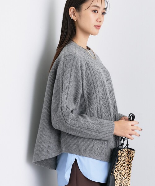 INDIVI（インディヴィ）の「【洗える】ケーブルデザイン ラウンドヘムニット（ニット/セーター・レディース・オフホワイト/グレー系4/ブラウン系その他5/ネイビー・38/15 /13/05）」の15枚目の写真