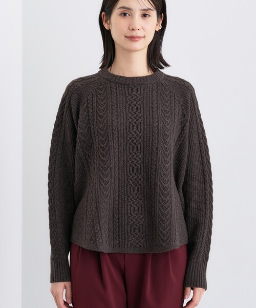 INDIVI（インディヴィ）の「【洗える】ケーブルデザイン ラウンドヘムニット（ニット/セーター・レディース・オフホワイト/グレー系4/ブラウン系その他5/ネイビー・38/15 /13/05）」の22枚目の写真