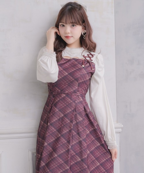 ROJITA(ロジータ)の「デコルテ開きロングワンピース(ワンピース・レディース・ボルドー/ブラック/グレー・FREE)」の20枚目の写真