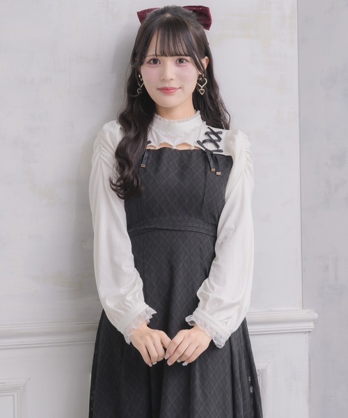 ROJITA(ロジータ)の「デコルテ開きロングワンピース(ワンピース・レディース・ボルドー/ブラック/グレー・FREE)」の19枚目の写真