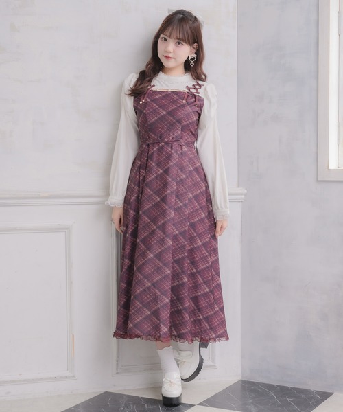 ROJITA(ロジータ)の「デコルテ開きロングワンピース(ワンピース・レディース・ボルドー/ブラック/グレー・FREE)」の10枚目の写真