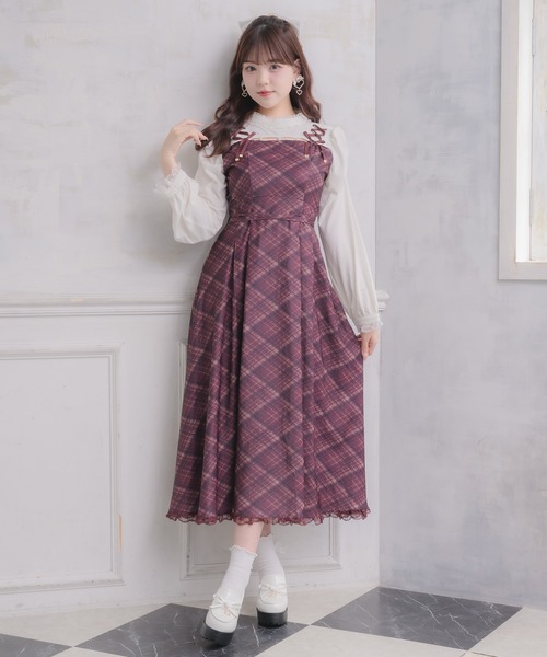 ROJITA(ロジータ)の「デコルテ開きロングワンピース(ワンピース・レディース・ボルドー/ブラック/グレー・FREE)」の11枚目の写真