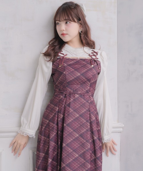 ROJITA(ロジータ)の「デコルテ開きロングワンピース(ワンピース・レディース・ボルドー/ブラック/グレー・FREE)」の14枚目の写真