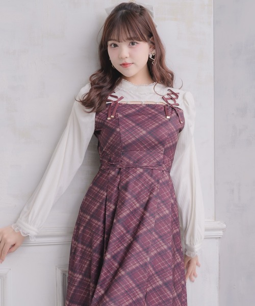 ROJITA(ロジータ)の「デコルテ開きロングワンピース(ワンピース・レディース・ボルドー/ブラック/グレー・FREE)」の15枚目の写真